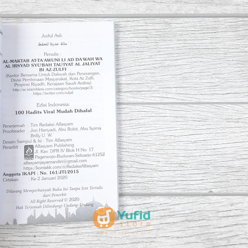 BUKU 100 HADITS VIRAL MUDAH DIHAFAL JILID 1 (ALFASYAM) - Image 3