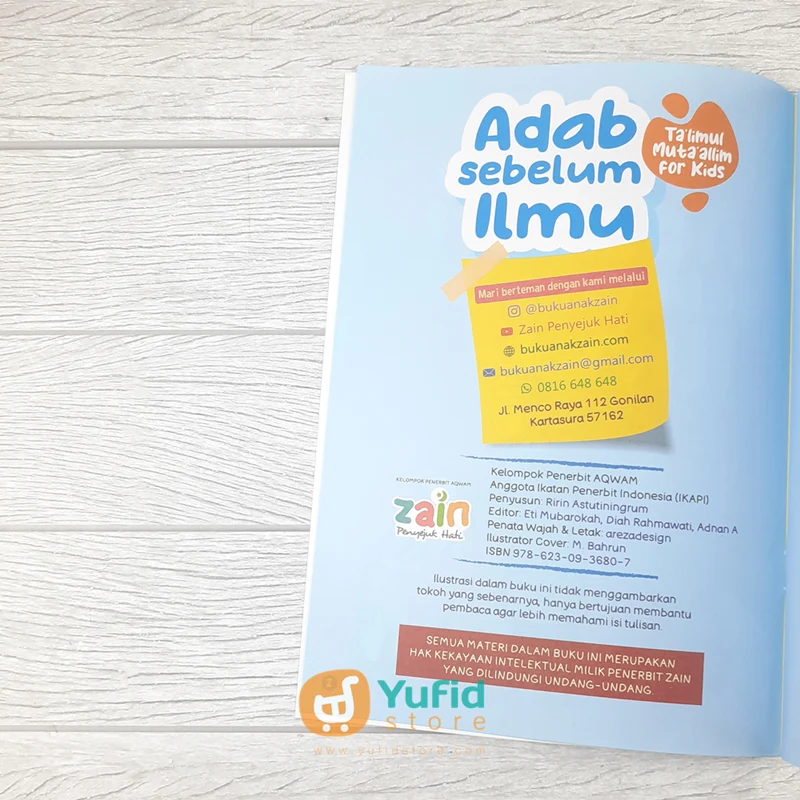 BUKU ADAB SEBELUM ILMU - TA'LIMUL MUTA'ALLIM FOR KIDS (ZAIN) - Image 3