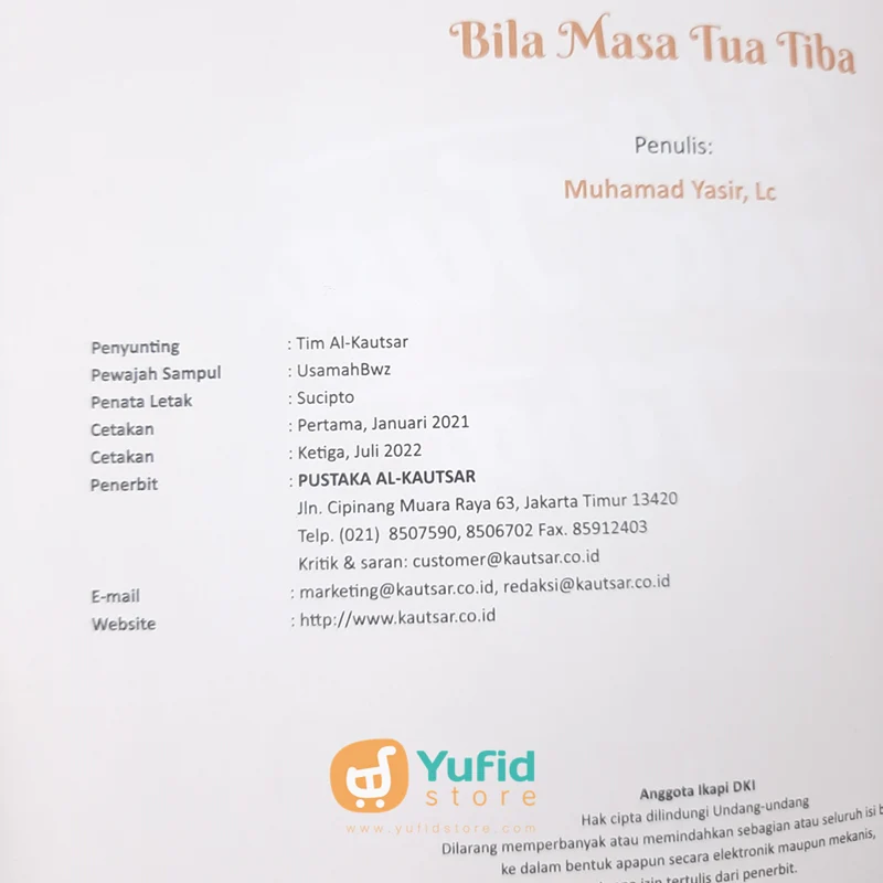 BUKU BILA MASA TUA TIBA (PUSTAKA AL KAUTSAR) - Image 3