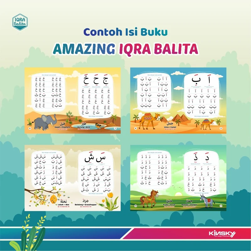 BUKU BOARD BOOK AMAZING IQRA BALITA 1 PLUS ANIMALS IN QUR'AN (KINSKY) - Image 2