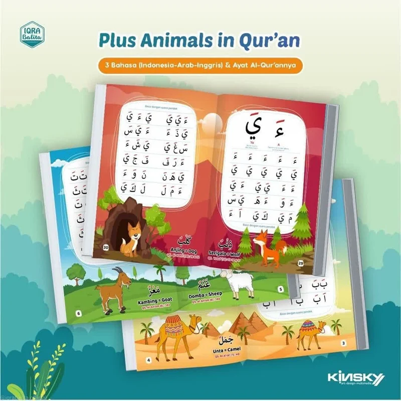 BUKU BOARD BOOK AMAZING IQRA BALITA 1 PLUS ANIMALS IN QUR'AN (KINSKY) - Image 5