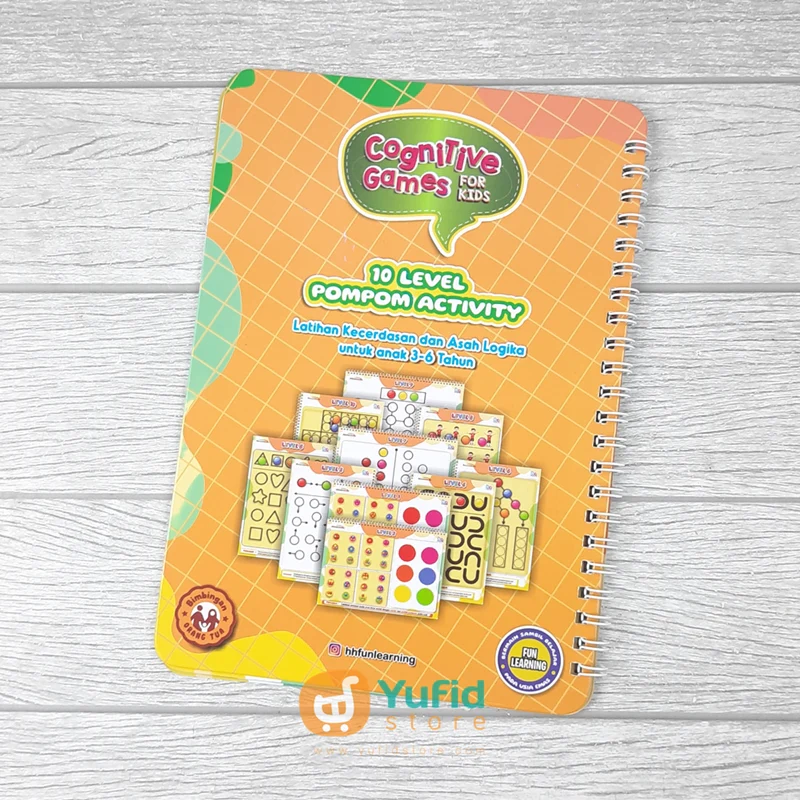 BUKU COGNITIVE GAMES FOR KIDS 10 LEVEL POMPOM ACTIVITY (BACAAN MEDIA) - Image 2