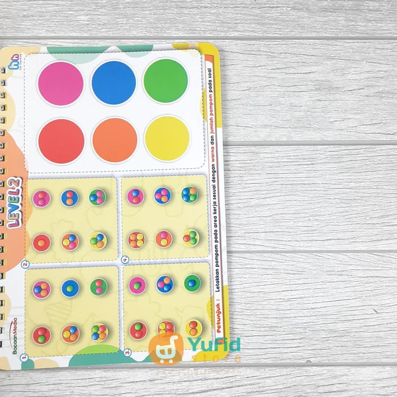 BUKU COGNITIVE GAMES FOR KIDS 10 LEVEL POMPOM ACTIVITY (BACAAN MEDIA) - Image 3
