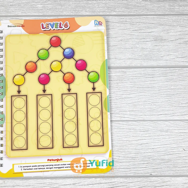 BUKU COGNITIVE GAMES FOR KIDS 10 LEVEL POMPOM ACTIVITY (BACAAN MEDIA) - Image 5