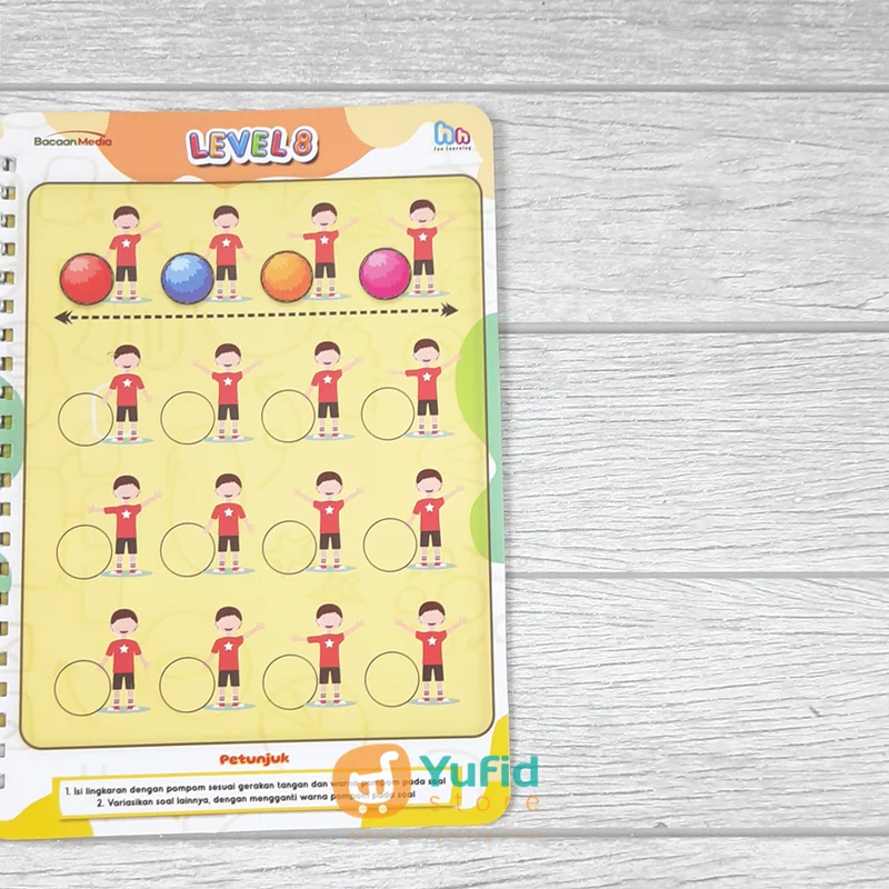 BUKU COGNITIVE GAMES FOR KIDS 10 LEVEL POMPOM ACTIVITY (BACAAN MEDIA) - Image 6