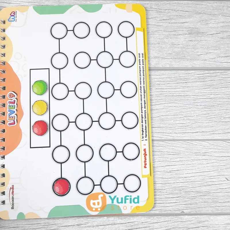 BUKU COGNITIVE GAMES FOR KIDS 10 LEVEL POMPOM ACTIVITY (BACAAN MEDIA) - Image 7