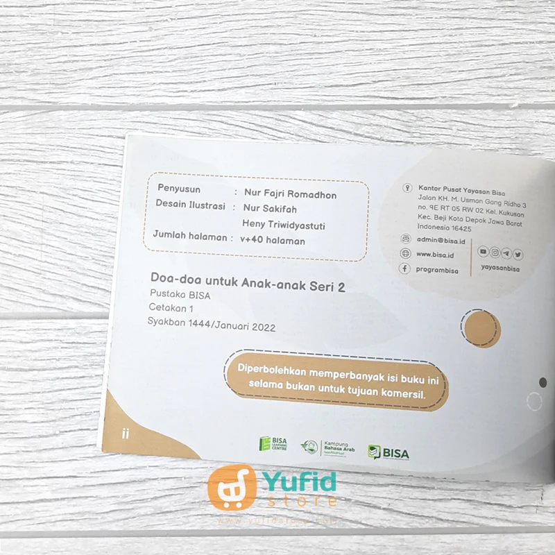 BUKU DOA-DOA UNTUK ANAK-ANAK UKURAN SAKU SERI 2 (BISA) - Image 4