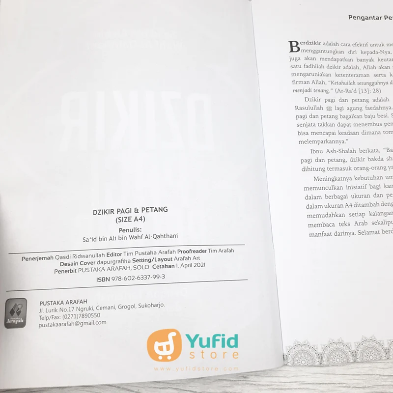 Buku Dzikir Pagi dan Petang dengan Terjemah dan Ejaan Latin A4 (Pustaka Arafah) - Image 3