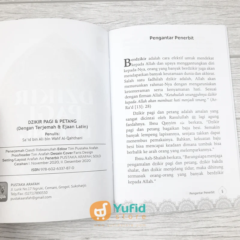 Buku Dzikir Pagi dan Petang dengan Terjemah dan Ejaan Latin A5 (Pustaka Arafah ) - Image 3