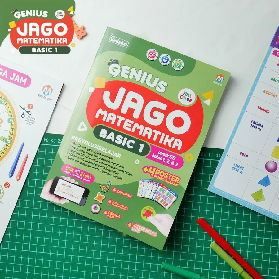 BUKU GENIUS JAGO MATEMATIKA BASIC 1 UNTUK SD KELAS 1-3 (VISI MANDIRI)