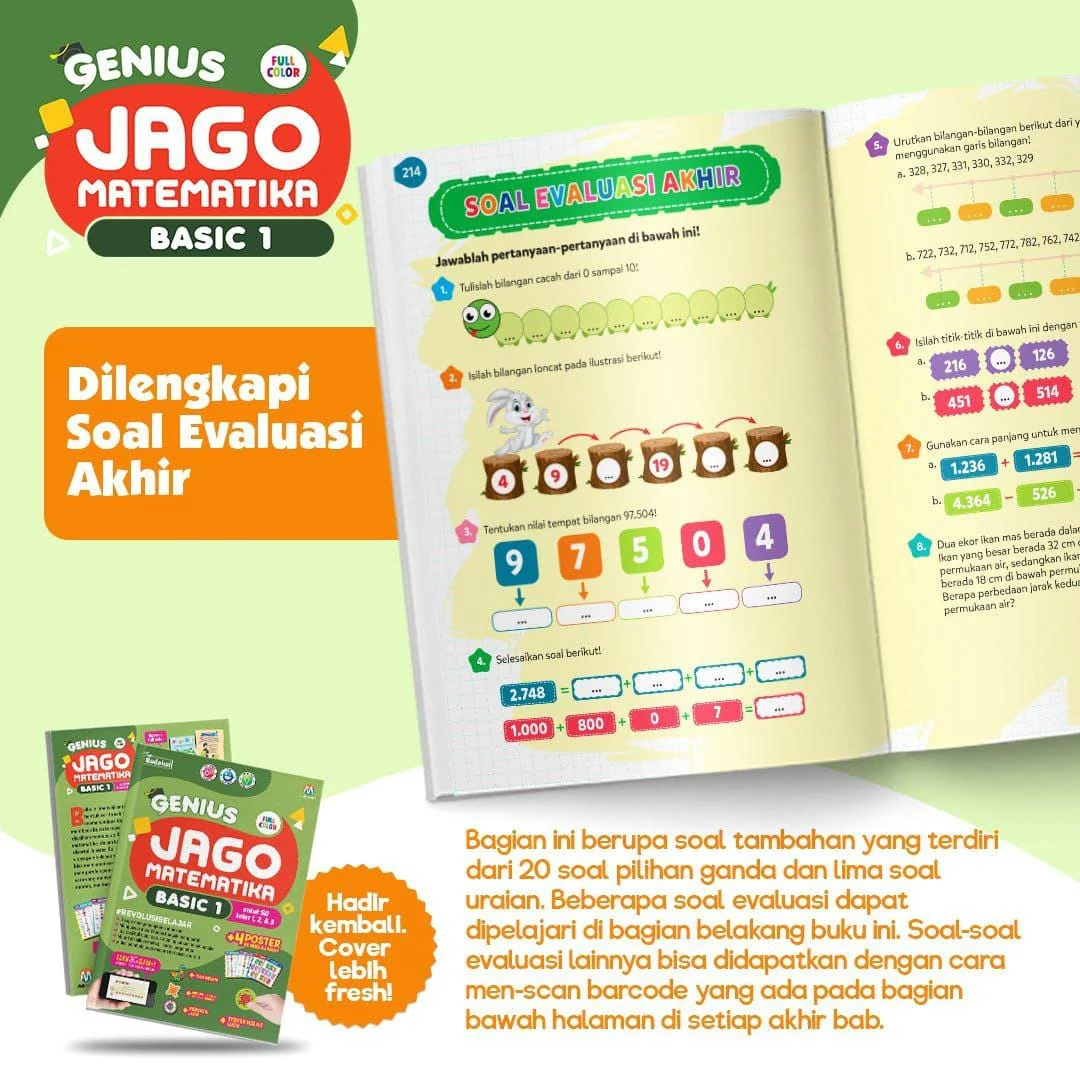 BUKU GENIUS JAGO MATEMATIKA BASIC 1 UNTUK SD KELAS 1-3 (VISI MANDIRI) - Image 4