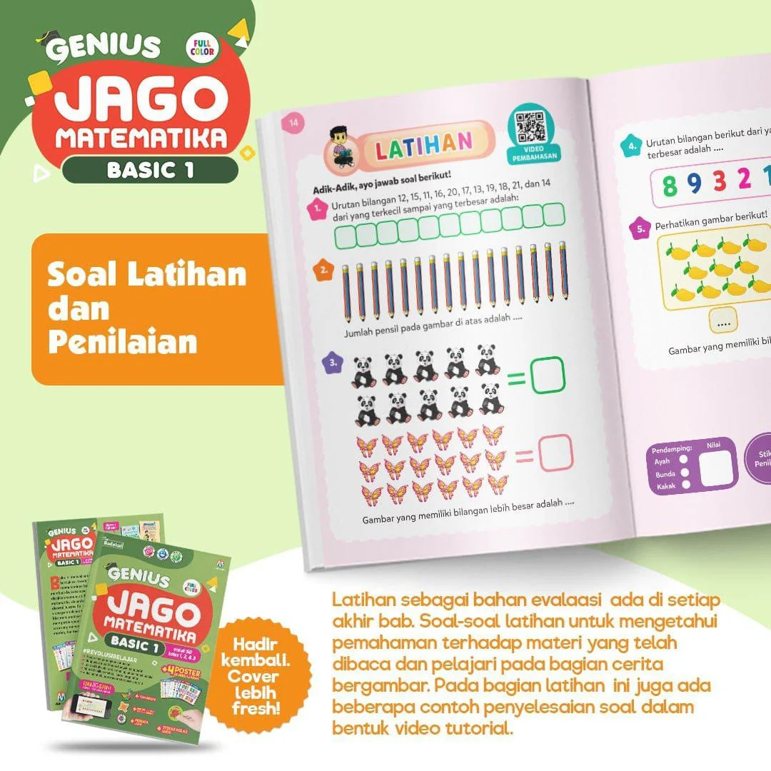 BUKU GENIUS JAGO MATEMATIKA BASIC 1 UNTUK SD KELAS 1-3 (VISI MANDIRI) - Image 6