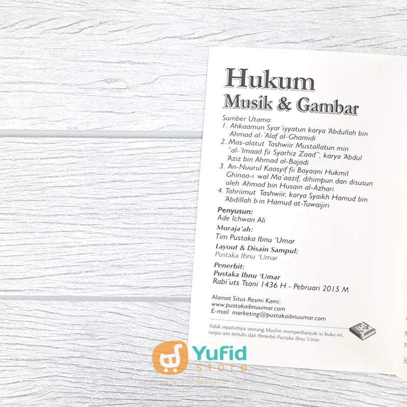 BUKU SAKU HUKUM MUSIK DAN GAMBAR BERDASARKAN AL QURAN DAN AS SUNNAH (PUSTAKA IBNU UMAR) - Image 3