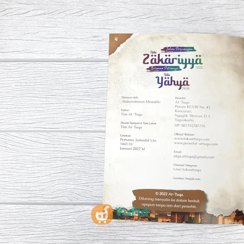 BUKU JALAN PERJUANGAN NABI ZAKARIYYA BERSAMA PUTRANYA NABI YAHYA (ATTUQA) - Image 3