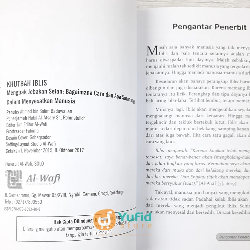 BUKU KHUTBAH IBLIS (AL WAFI) - Image 3