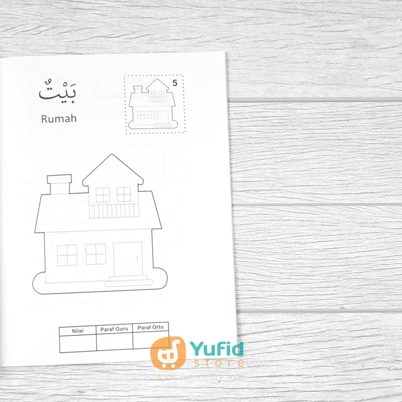 BUKU MAHIR MEWARNAI SAMBIL MENGENAL KOSAKATA BAHASA ARAB SERI NAMA BANGUNAN DAN TEMPAT BAGIAN 1 (DAAR ILMI) - Image 7