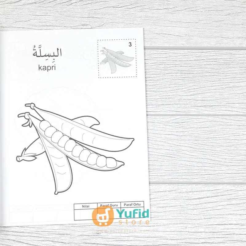 BUKU MAHIR MEWARNAI SAMBIL MENGENAL KOSAKATA BAHASA ARAB SERI SAYUR-SAYURAN (DAAR ILMI) - Image 6