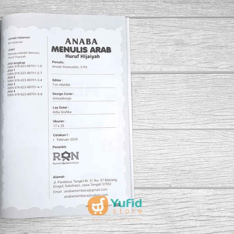 BUKU MENULIS ARAB HURUF HIJAIYAH JILID 1 - METODE ANABA (RUMAH QURAN ANNISA) - Image 3