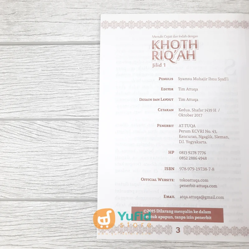 Buku Menulis Cepat dan Indah Dengan Khoth Riqah 8 Jilid (Attuqa) - Image 3