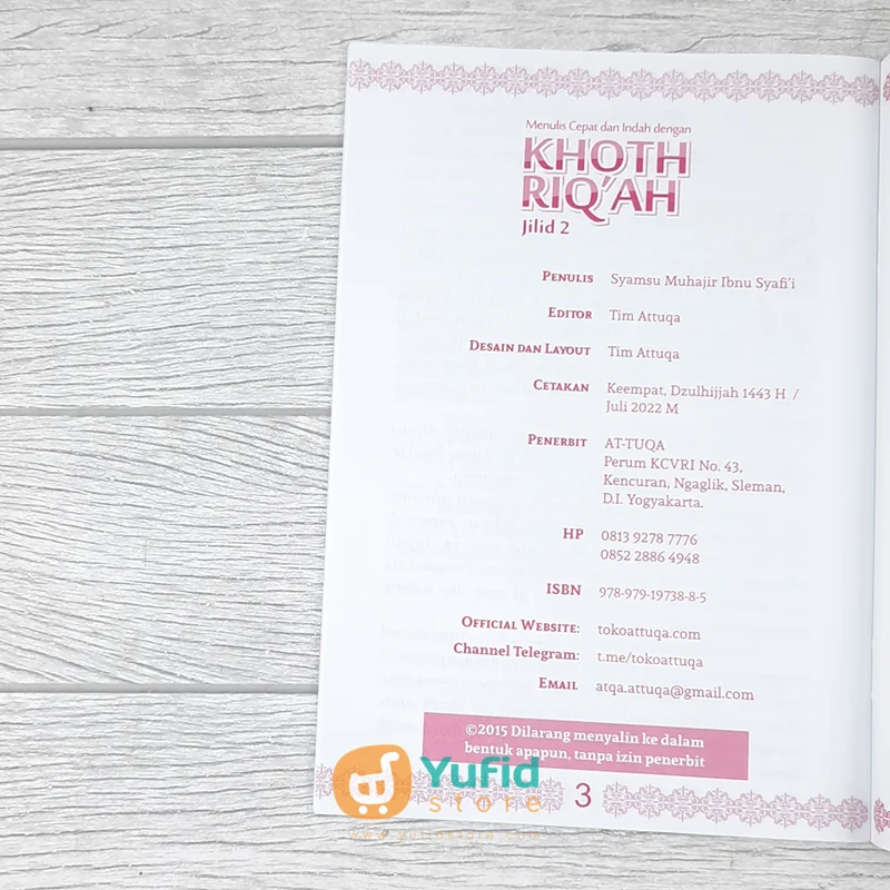 BUKU MENULIS CEPAT DAN INDAH DENGAN KHOTH RIQAH JILID 2 (ATTUQA) - Image 3
