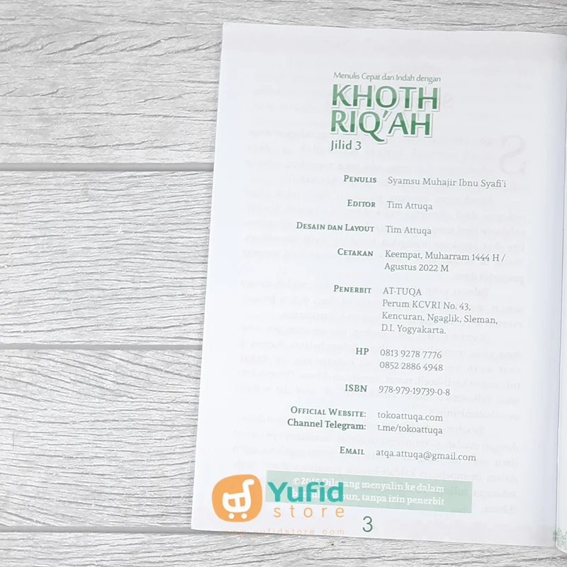 BUKU MENULIS CEPAT DAN INDAH DENGAN KHOTH RIQAH JILID 3 (ATTUQA) - Image 3