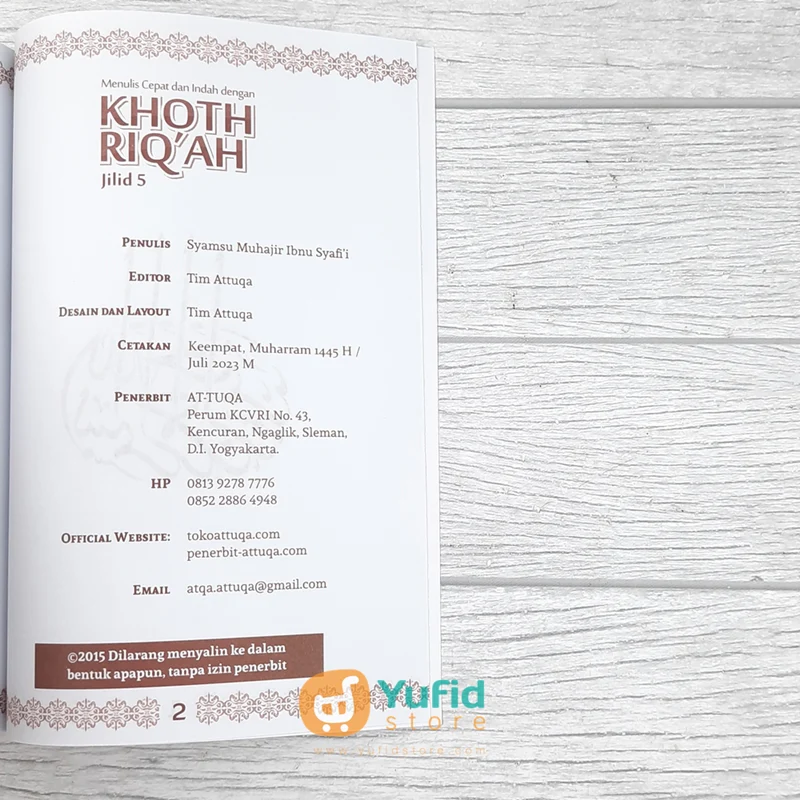 BUKU MENULIS CEPAT DAN INDAH DENGAN KHOTH RIQAH JILID 5 (ATTUQA) - Image 3