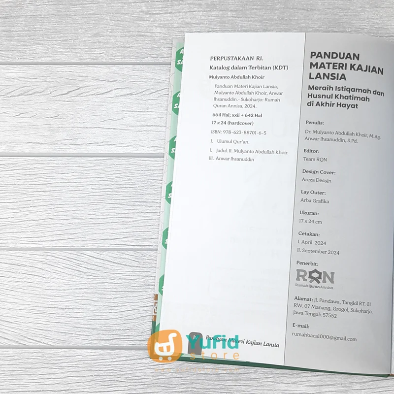 BUKU PANDUAN MATERI KAJIAN LANSIA MERAIH ISTIQOMAH DAN HUSNUL KHATIMAH DI AKHIR HAYAT (RUMAH QURAN ANNISA) - Image 3