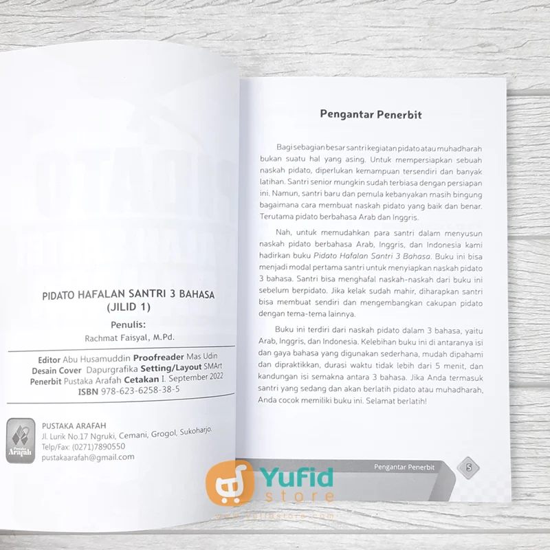 BUKU PIDATO HAFALAN SANTRI 3 BAHASA JILID 1 (PUSTAKA ARAFAH) - Image 3
