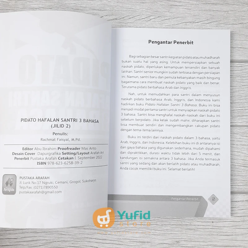 BUKU PIDATO HAFALAN SANTRI 3 BAHASA JILID 2 (PUSTAKA ARAFAH) - Image 3