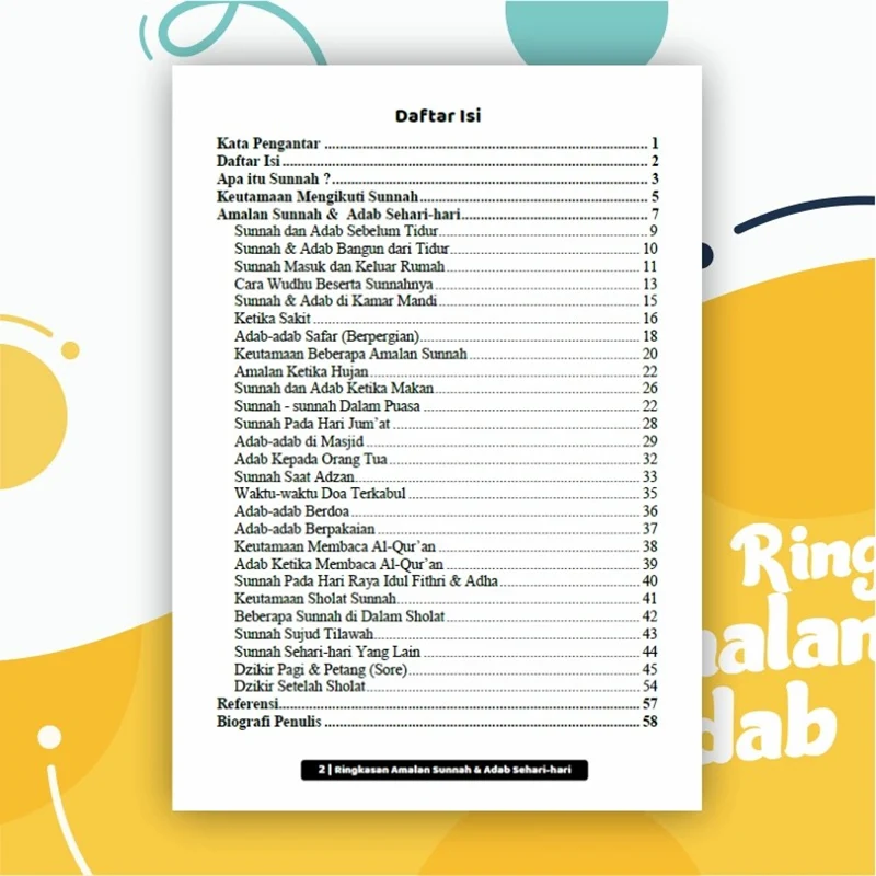 BUKU RINGKASAN AMALAN SUNNAH DAN ADAB SEHARI-HARI (KUN SHOLIHAN) - Image 2
