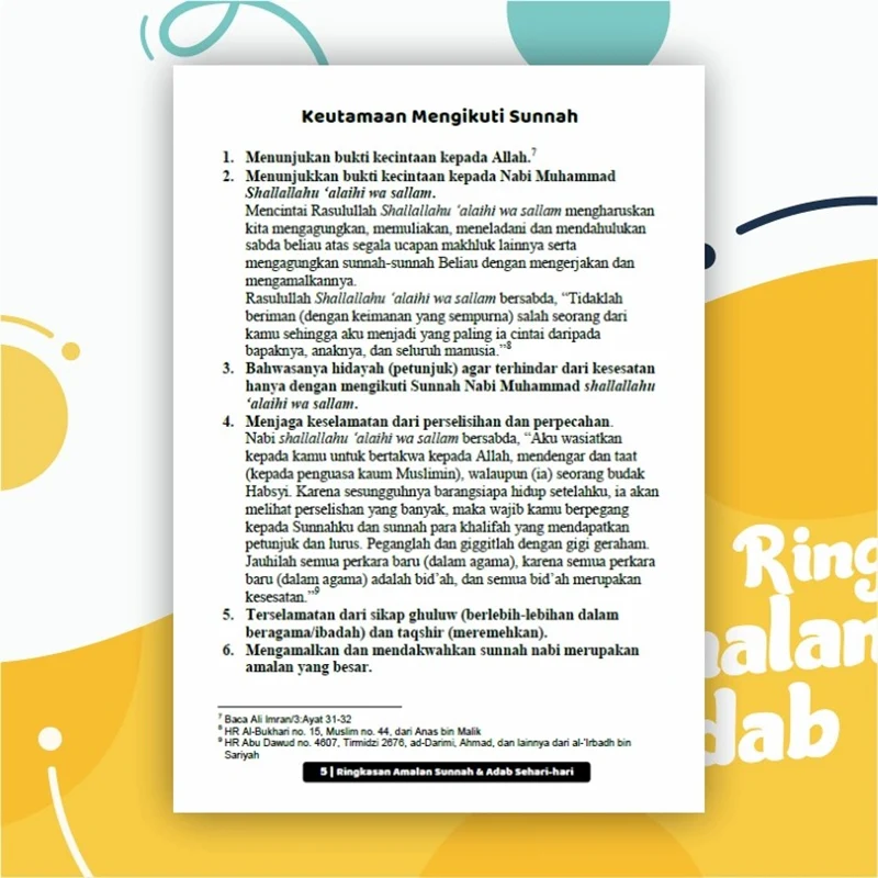 BUKU RINGKASAN AMALAN SUNNAH DAN ADAB SEHARI-HARI (KUN SHOLIHAN) - Image 4