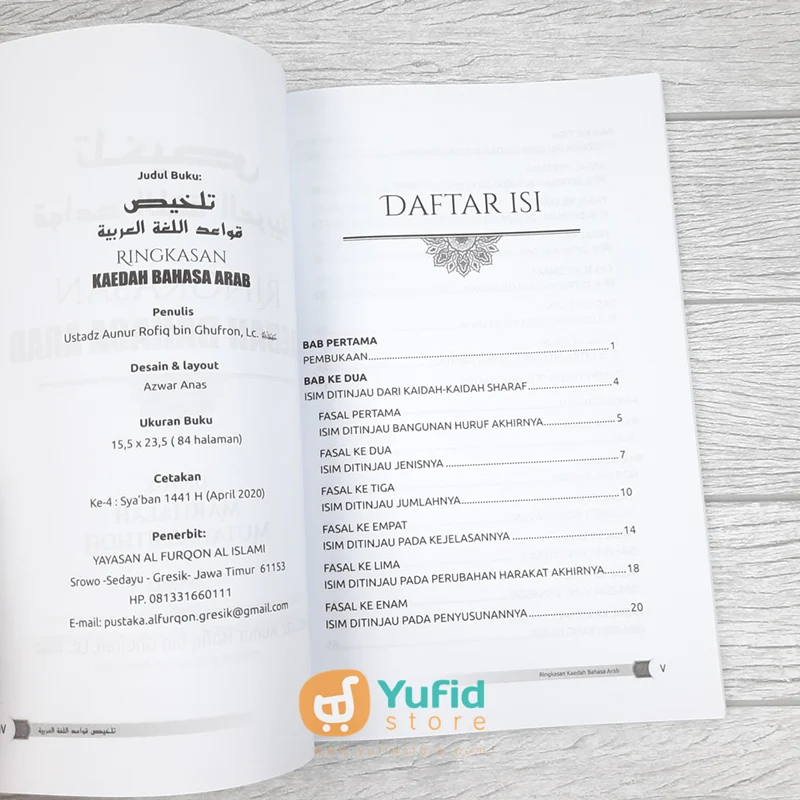 Buku Ringkasan Kaedah Bahasa Arab Untuk Marhalah Mutawassithoh (Pustaka Al-Furqon) - Image 3