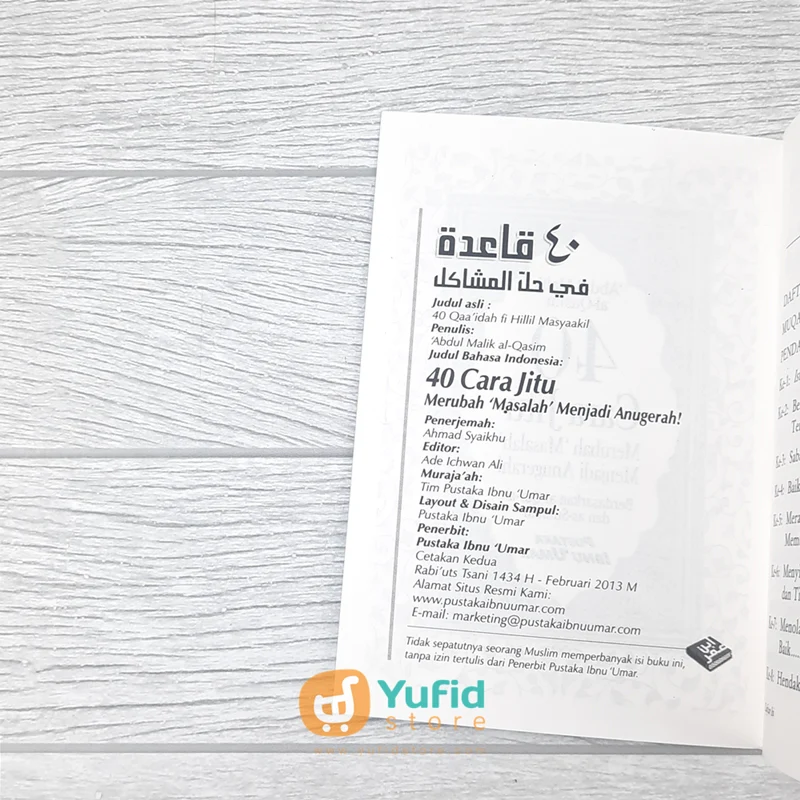 BUKU SAKU 40 CARA JITU MERUBAH MASALAH MENJADI ANUGERAH (PUSTAKA IBNU UMAR) - Image 3