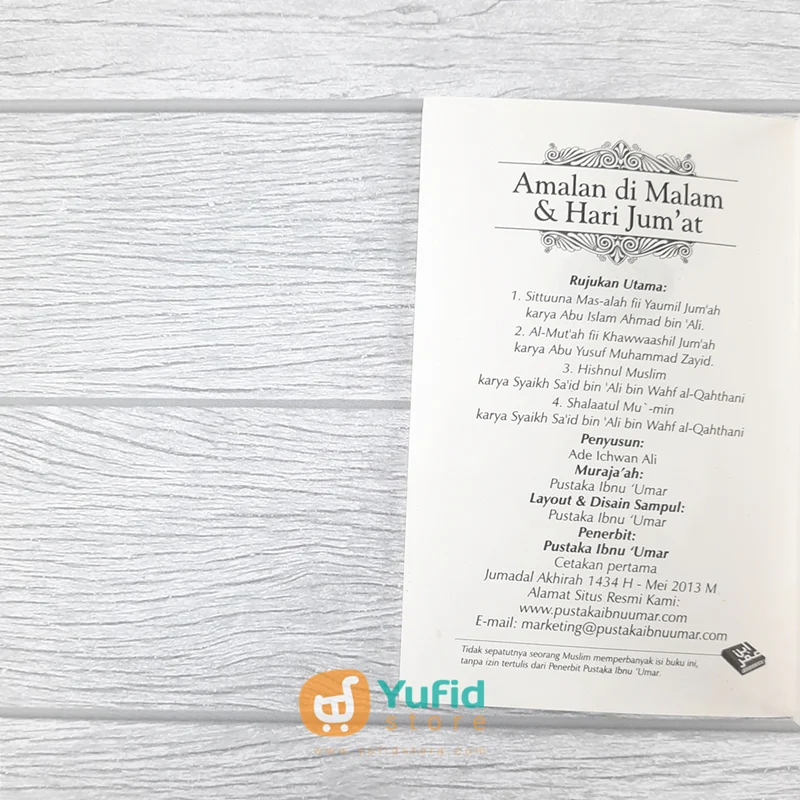 BUKU SAKU AMALAN DI MALAM DAN HARI JUMAT (PUSTAKA IBNU UMAR) - Image 3
