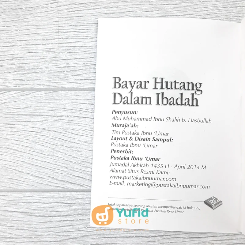 BUKU SAKU BAYAR HUTANG DALAM IBADAH (PUSTAKA IBNU UMAR) - Image 3