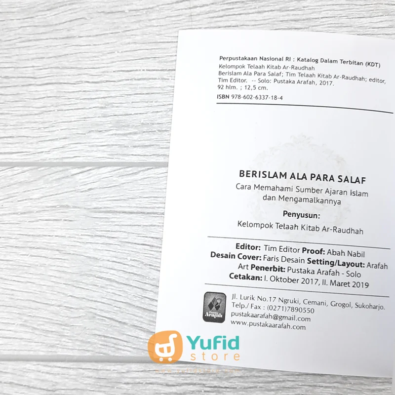 BUKU SAKU BERISLAM ALA PARA SALAF (PUSTAKA ARAFAH) - Image 3