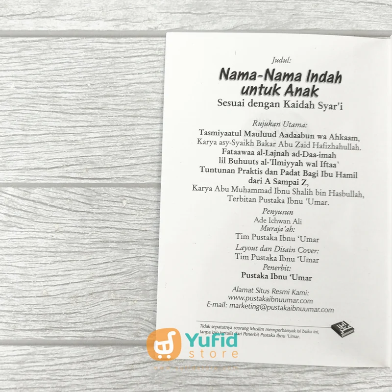 BUKU SAKU PANDUAN NAMA-NAMA INDAH UNTUK ANAK (PUSTAKA IBNU UMAR) - Image 3