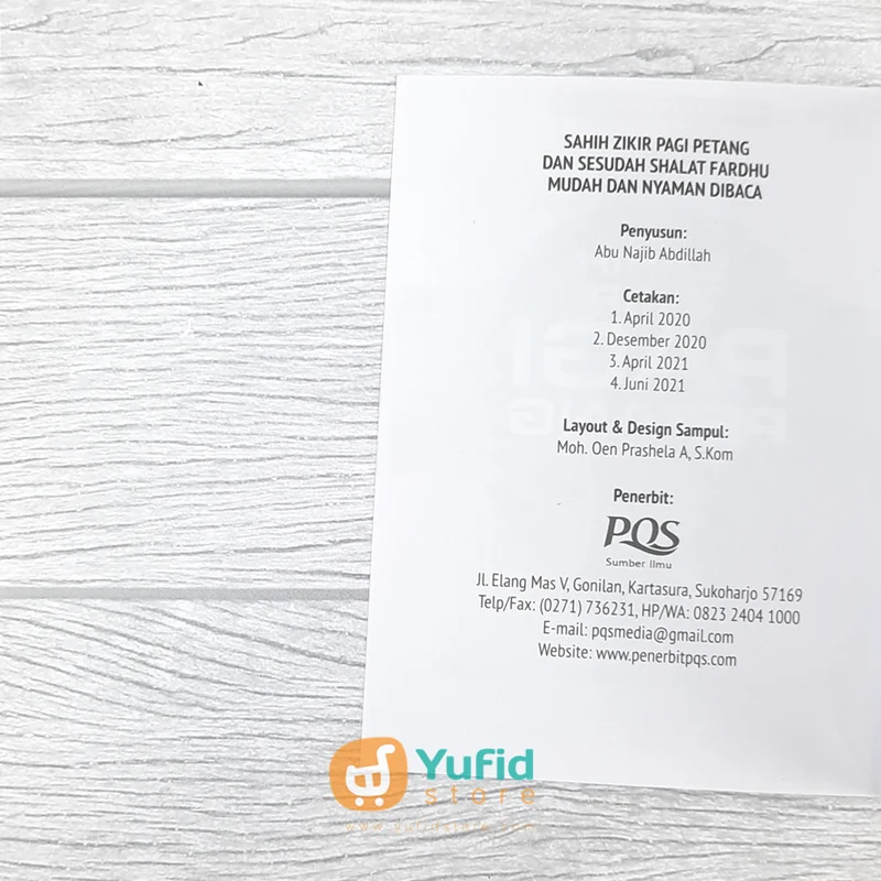 BUKU SAKU SHAHIH ZIKIR PAGI PETANG DAN SESUDAH SHALAT FARDHU (PQS) - Image 6