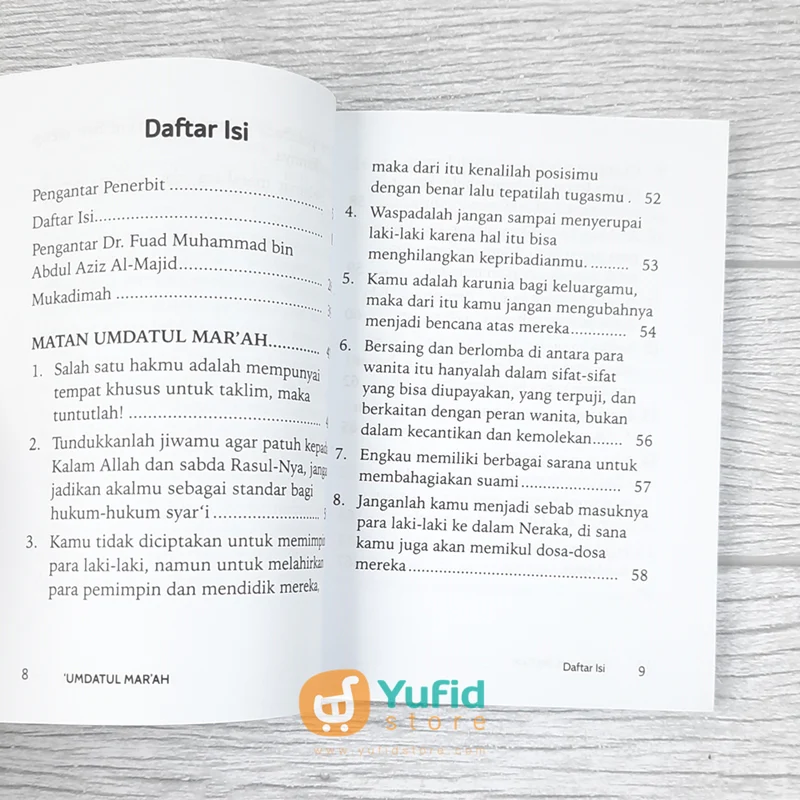 BUKU UMDATUL MAR'AH - 100 HADITS LANDASAN HUKUM BAGI WANITA (PUSTAKA ARAFAH) - Image 4