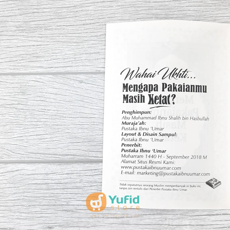 BUKU SAKU WAHAI UKHTI MENGAPA PAKAIANMU MASIH KETAT? (PUSTAKA IBNU UMAR) - Image 3