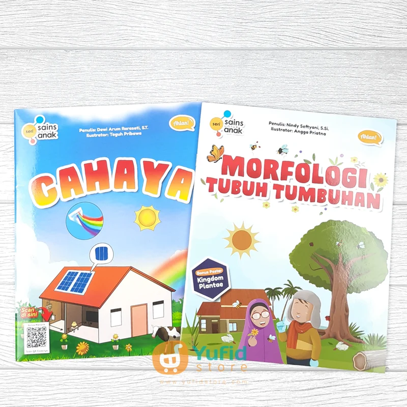 BUKU SERI SAINS UNTUK ANAK 2 IN 1 - CAHAYA DAN MORFOLOGI TUMBUHAN (AHLAN)