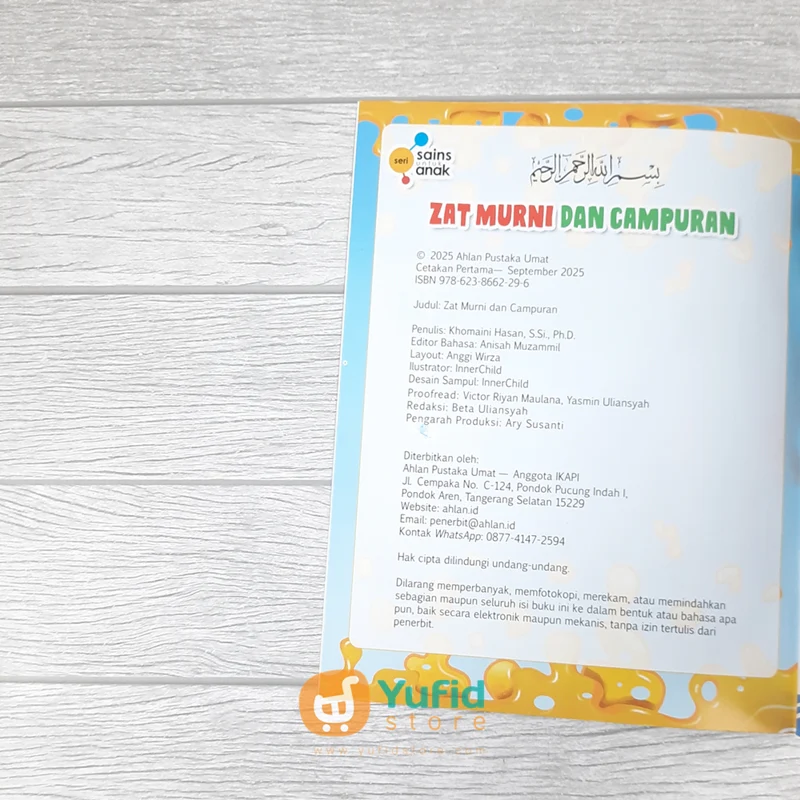 BUKU SERI SAINS UNTUK ANAK - ZAT MURNI DAN CAMPURAN (AHLAN) - Image 3