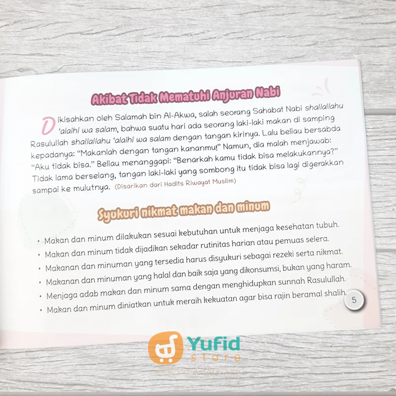 BUKU SERIAL ADAB ANAK SHALIH NIKMAT MAKAN DAN MINUM (PUSTAKA IMAM ASY SYAFII) - Image 5