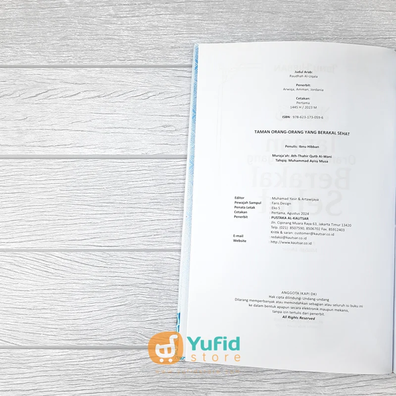 BUKU TAMAN ORANG-ORANG YANG BERAKAL SEHAT (PUSTAKA AL KAUTSAR) - Image 3