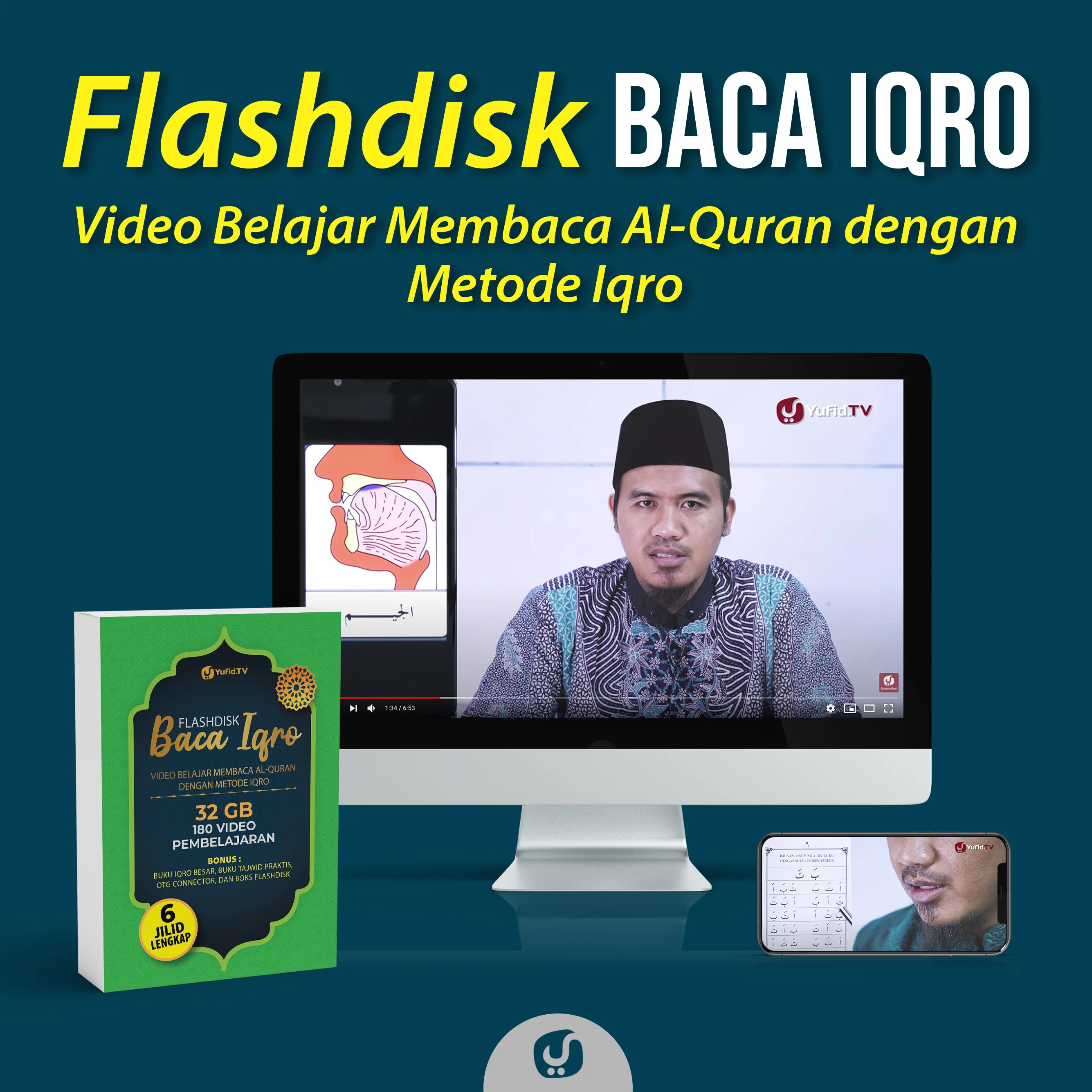 FLASHDISK BACA IQRO - VIDEO BELAJAR MEMBACA AL-QURAN DENGAN METODE IQRO - Image 4