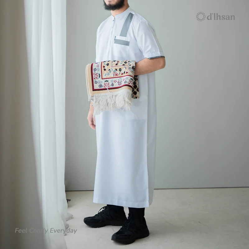 GAMIS ZUBAIR PUTIH LIST ABU BY D’IHSAN SERI GIPD 45 - Image 3