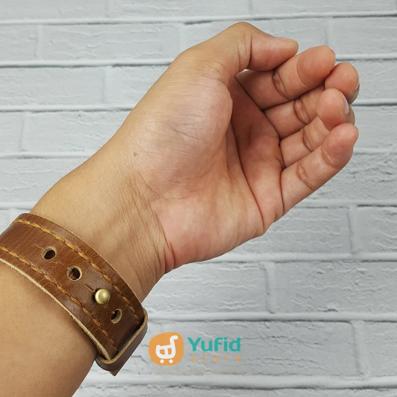 Jam Tangan Yufid.Tv Logo Ukir Strap Cokelat Diameter 40 - Image 6