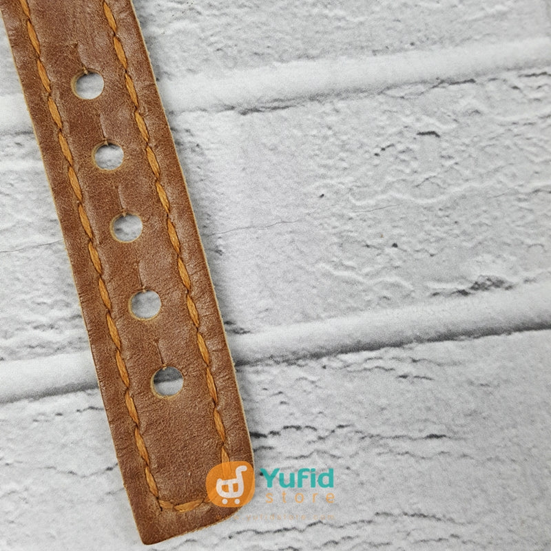 Jam Tangan Yufid.TV Logo Warna Dasar Hitam Strap Cokelat Diameter 40 - Image 5