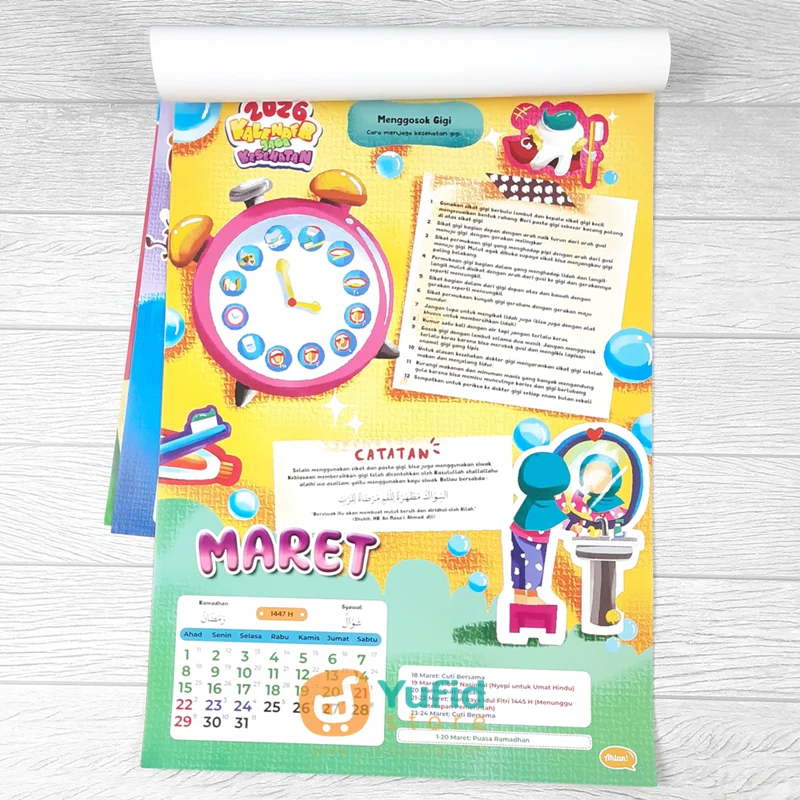 KALENDER DINDING ANAK 2026 JAGA KESEHATAN - 365 HARI HIDUP SEHAT DAN CERDAS (AHLAN) - Image 3