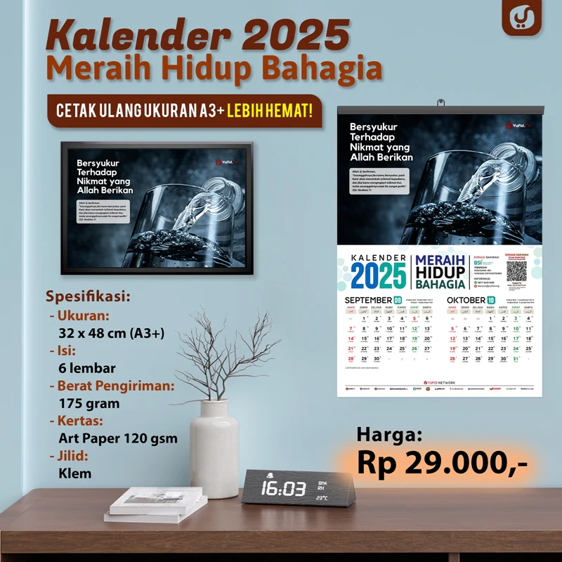 KALENDER DINDING YUFID 2025 MERAIH HIDUP BAHAGIA - CETAK ULANG UKURAN A3+ LEBIH HEMAT! - Image 3